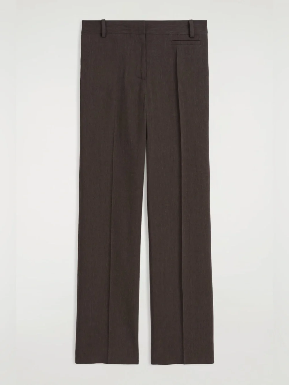 COS Brown Tailored Linen Straight Pants